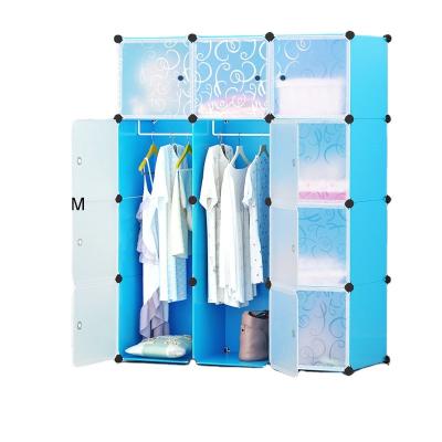 China DIY PP Magic plastic wardrobe kids clothes cabinet portable plastic wardrobe bedroom furniture for sale