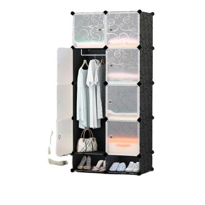 China DIY Magic plastic wardrobe cheap portable wardrobe with shoe rack kids clothes cabinet bedroom furniture for sale