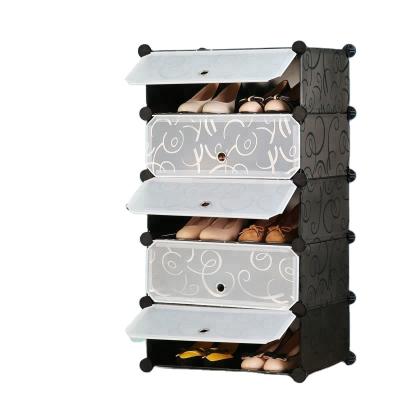 China factory direct sale pp DIY kids shoe rack cabinet folding shoe rack plastic cabinet bedroom furniture for sale