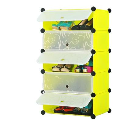 China DIY plastic shoe cabinet Portable kids cabinet Magic storage Organizer bedroom furniture for sale