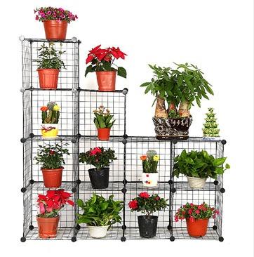 China Factory sale steel wire mesh flower shelf, home furniture, storage shelf for sale