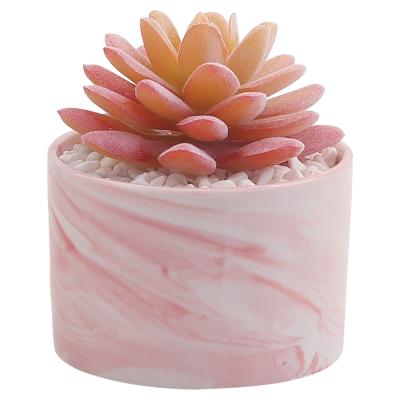 China 2021Creative Marble Decorative Potted Plants Mini Simulation Ceramic Succulents Potted Plants Gardening Artificial Bonsai for sale