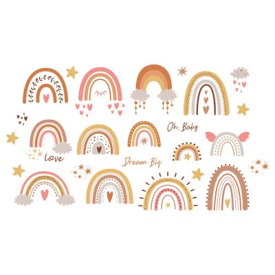 China 2021Nordic Rainbow Wind Clouds Decorative Wallpaper Stickers Combination Sticker 2021Nordic Kindergarten Wall Decals Baby Free for sale