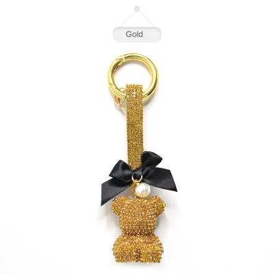 China 2021 Luxury Metal Gift for Bags Hanging Accessories Rhinestone Crystal Ball Keychain Gift for Girls for sale