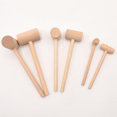 China 2021small mini folk art wooden mallet hammer pets toys and accessories wooden crafts harden tools crab blacksmith chasing hammer for chocolate for sale