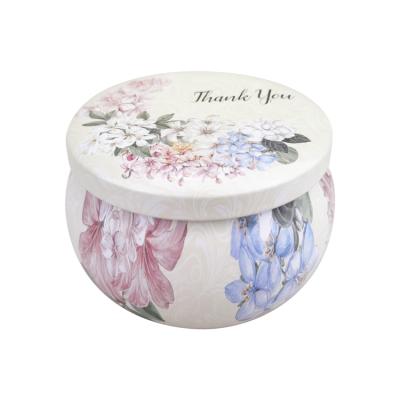 China Handmade Kinds Of Modern Hot New Products Scented Candle With Flowers Tin Can Soy Wax Candle Jars Fragrance Candle for sale