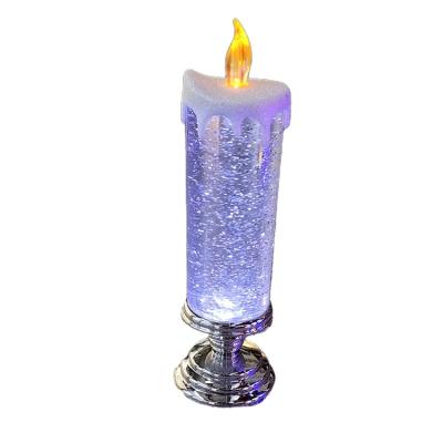 China 2021 New Christmast Decoration Crafts Night Light Symphony Imagination LED Crystal Candle Shape Gift Christmas Decoration for sale