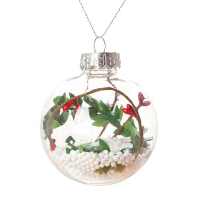 China Hot Selling Souvenir Gifts Promotion PET Transparent Snowflake Christmas Decoration Gift Indoor Key Christmas Tree Ball Christmas Tree Pendant for sale