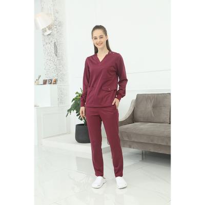 China Breathable Medical Uniforms Nursing New Design Sleeve Customized Stretchy Soft Uniforms Short Sleeve Hospital Medical Nurse Scrubs for sale