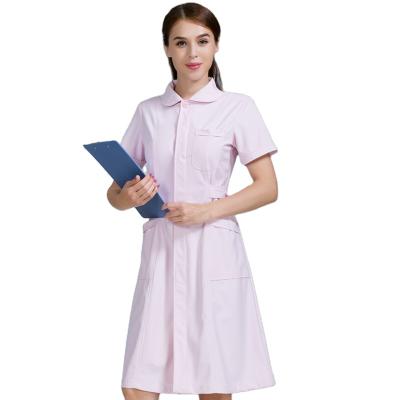 China Wholesale High Quality Breathable Hospital Uniforms Sets Designer Pink White Custom Nurse Dress Uniforms Sets Women With Logo for sale