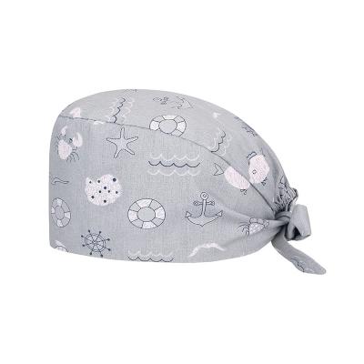 China Breathable 100% Cotton Reusable Nurse Cap Scrub Hat Buffy Scrub Hat One Size Multi Color for sale