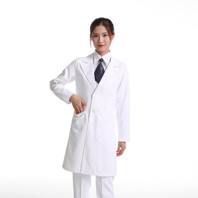 China Long Sleeves Pharmaceutical Women's Hospital Pharmaceutical Long Sleeves Cotton Polyester Lab Coat Doctor White Gown Doctor Uniform Winter On Sale for sale