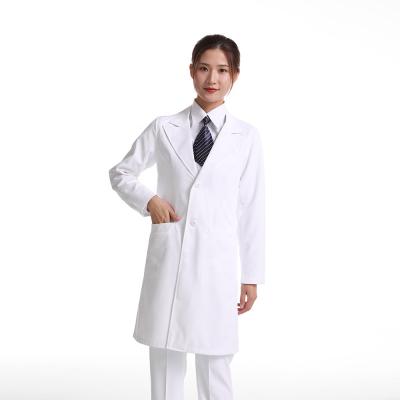 China 100% Cotton Women Winter Hospital Long Sleeve Doctor White Gown Lab Coated Medical Scrubs Doctor Lab Coats Doctor Uniform Fast Delivery for sale