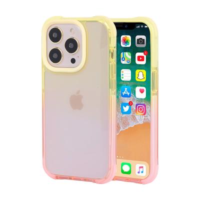 China Military-grade Shockproof Rugged Drop Protective Phone Case For Women Gradient Pink Yellow for sale