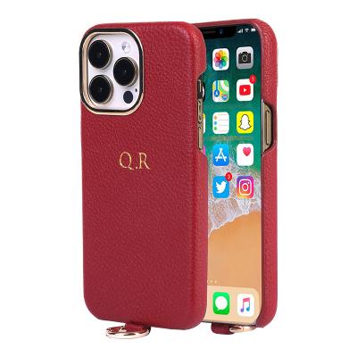 China Shockproof Personalized Crossbody PU Leather Phone Case For iPhone 14 for sale