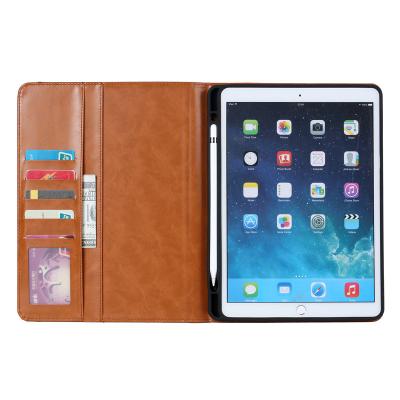 China Shockproof PU Leather Case For iPad With Pencil Holder And Pocket for sale