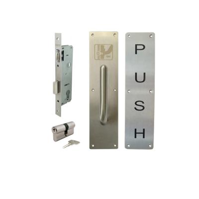 China Deadbolt Locking Passage Function Non-Reset Mortise Roller Latch Lock Set With Handle For Swing Door for sale