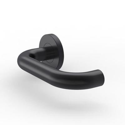 China SR11SL102-BK Modern Matte Black Door Handles Bulk Order Price for sale