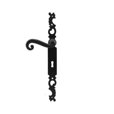 China Black Door Rustic French Style Ironwork Iron Handlesets for sale