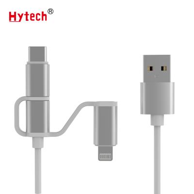 China HC55IMC Convenient MFi 3 in 1 OEM Braided USB Cable for iPhone 12/11/X/XS/8/7/6/5 for sale