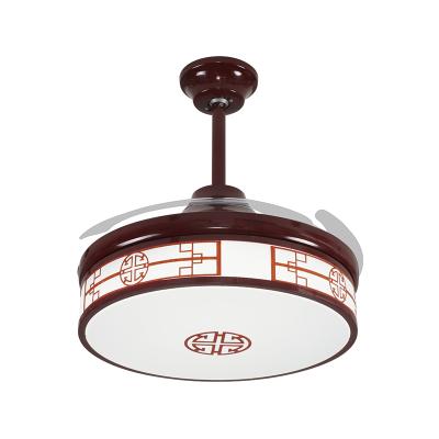 China Wholesale Product Remote Control Led Ceiling Fan Blade Porcelain Hidden Retractable Ceiling Fan With Light Modern Electric Fan for sale