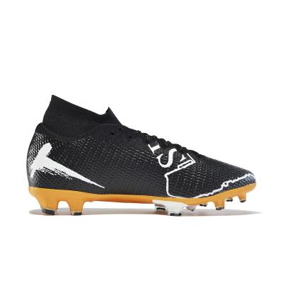 China Best Quality Factory Durable Laces Leather Spike Professional Indoor High Ankle FG Soccer Shoes For Men for sale