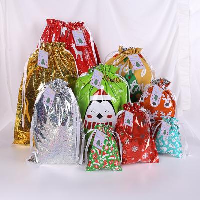 China Wholesale Aseptic Plastic Drawstring Bag Portable Christmas Candy Gift Pouch Package Spot Packing Customization for sale