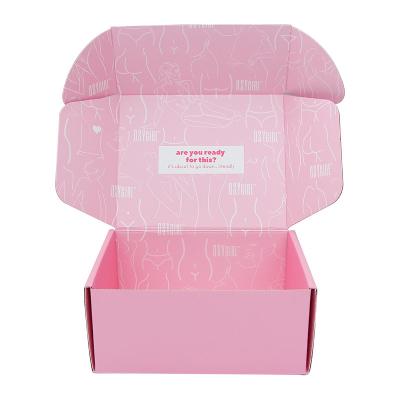 China Recyclable Custom Printing Black White Pink Corrugated Mailer Mailer Make Up Cosmetic Packaging Paper Shipping Boxes With Logo for sale