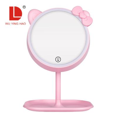 China Portable Household LED Beauty Touch Screen Makeup Desk Mirror With Led Light Smart Flat Mirror for sale