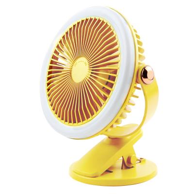 China 2022 Latest Design Live Fill Light Fan Rechargeable USB Mini Handheld Fan With Clip Portable Hotel for sale