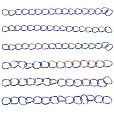 China Colorful 3mm 4mm Stainless Steel Necklace Extension Chain Charm Jewelry Accessories DIY Jewelry Findings&components for sale