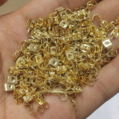 China 50pcs/bag 18k 14k copper real gold plated filled tassel jewelry accessory diy jewelry ear holder earring back stopper for sale