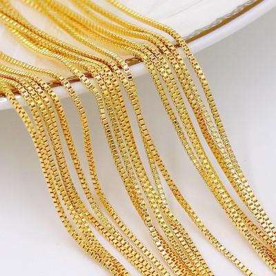 China Real copper brass 18k 14k gold plated filled copper girls diy accessories necklace box chain for women for sale