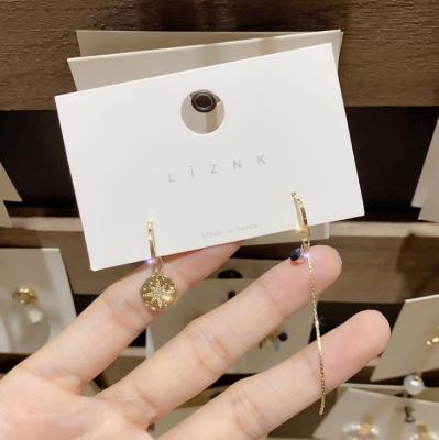 China S925 Fashion Tassel Earrings Female Geometric Silver Stud Earrings Korean Asymmetrical Star Stud Earrings Wholesale for sale