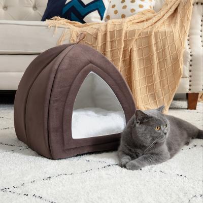 China OEM/ODM Waterproof Bedsure Cama Para Gato Mascotas Microfiber Pet Hut for Soft Teepee Cama Gatos Cat Pet Tent Pet Cage of Cats and Dogs for sale