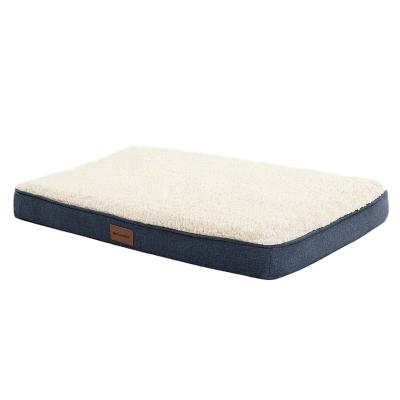 China 2020 Wholesale Gray Raised Indestructible Memory Foam Travel Dog Mat Modern Pet Beds for sale