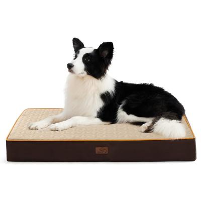 China Removable MattressBedsure Dog Kennel Memory Foam Flannel Travel Bedsure High Support Elevtated Luxury Dog Polyester Outdoor Flannel for sale