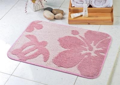 China Pink sakura flower Rectangular protective floor mats of 100% polyester microfiber for sale