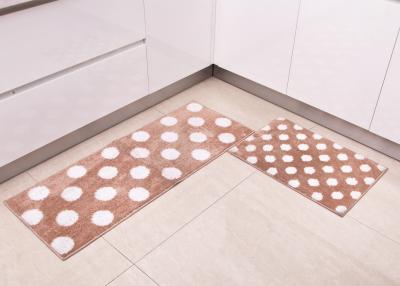 China Customized household Decorative Microfiber Kitchen Mats , Polka-dot patterns style for sale