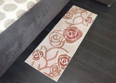 China Light brown Rose Elegant style Decorative Microfiber Kitchen Mats also for bedroom for sale