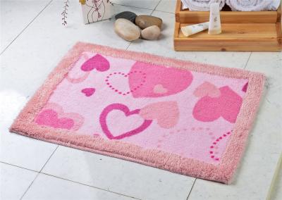 China Heart-shaped design anti slip acrylic Bath Mat for toilet / entrance door for sale