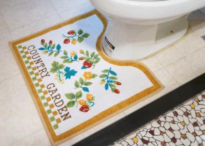 China Pastoral style Slip-resistance customized brown Toilet Floor Mat for bath room for sale