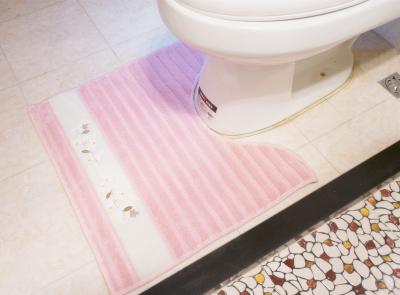 China Skidproof Durable household bedroom Toilet Floor Mat with cute embroidery for sale