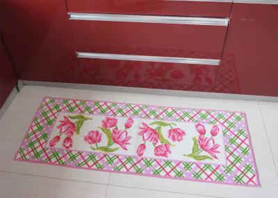 China Classical tulip anti slip polyester & cotton mixed printed kitchen mat for sale