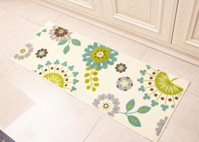 China White Dandelion flowers style Anti-slip printed floor mats for Home decoration in kitchenroom , 45×120cm for sale