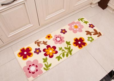 China Cute colorful flowers design absorben printed floor mats for kitchen / bedrooms , 45×120cm comfortable for sale