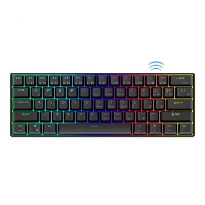 China Anti-ghosting Royal Kludge RK61 RK 61 mini wireless mechanical clavier 60% rgb backlit Hot swap tastiera gaming keyboard for sale