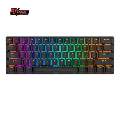 China ABS Royal Kludge RK61 best clavier sans fil azerty tastatura typewriter style thin ergonomic wireless rgb mechanical gaming keyboard for sale