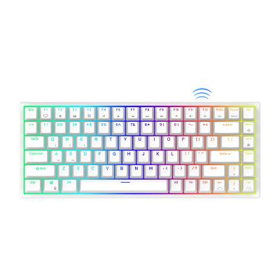 China Hotswappable rk84 rk 84 keys the game computer wired rgb led backlit mechanical aluminum keyboard cnc gaming for sale