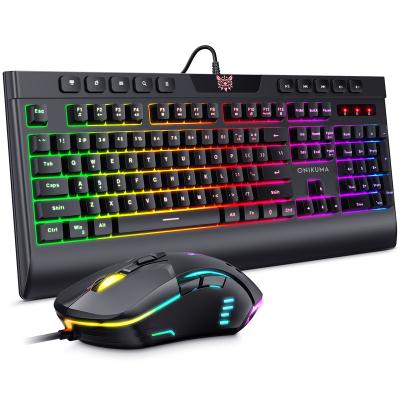 China USB Computer PC Onikuma Desktop Wired Keyboard and Mouse Mice Human RGB Ergonomic Keyboard Mice Combo for sale